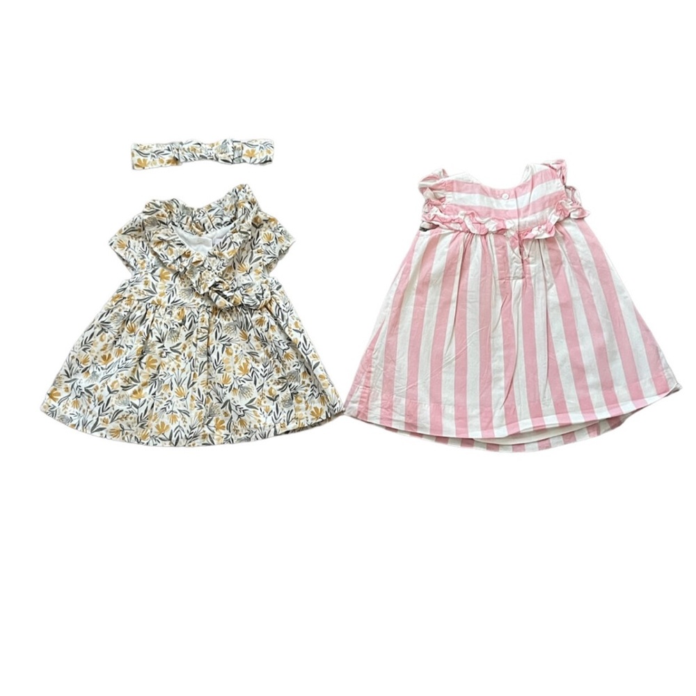 2 Pack Girls Dresses 3-6 M Bundle